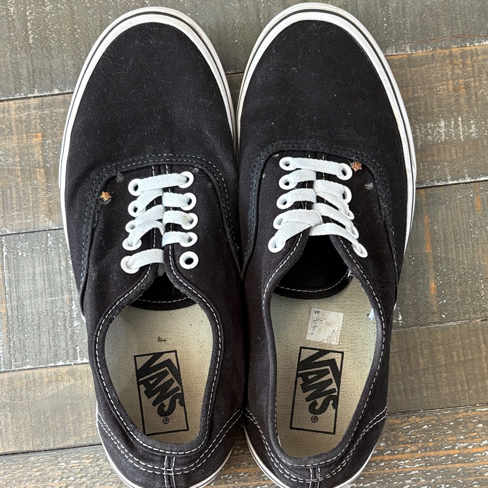 Vans  Black and White Canvas Sneakers